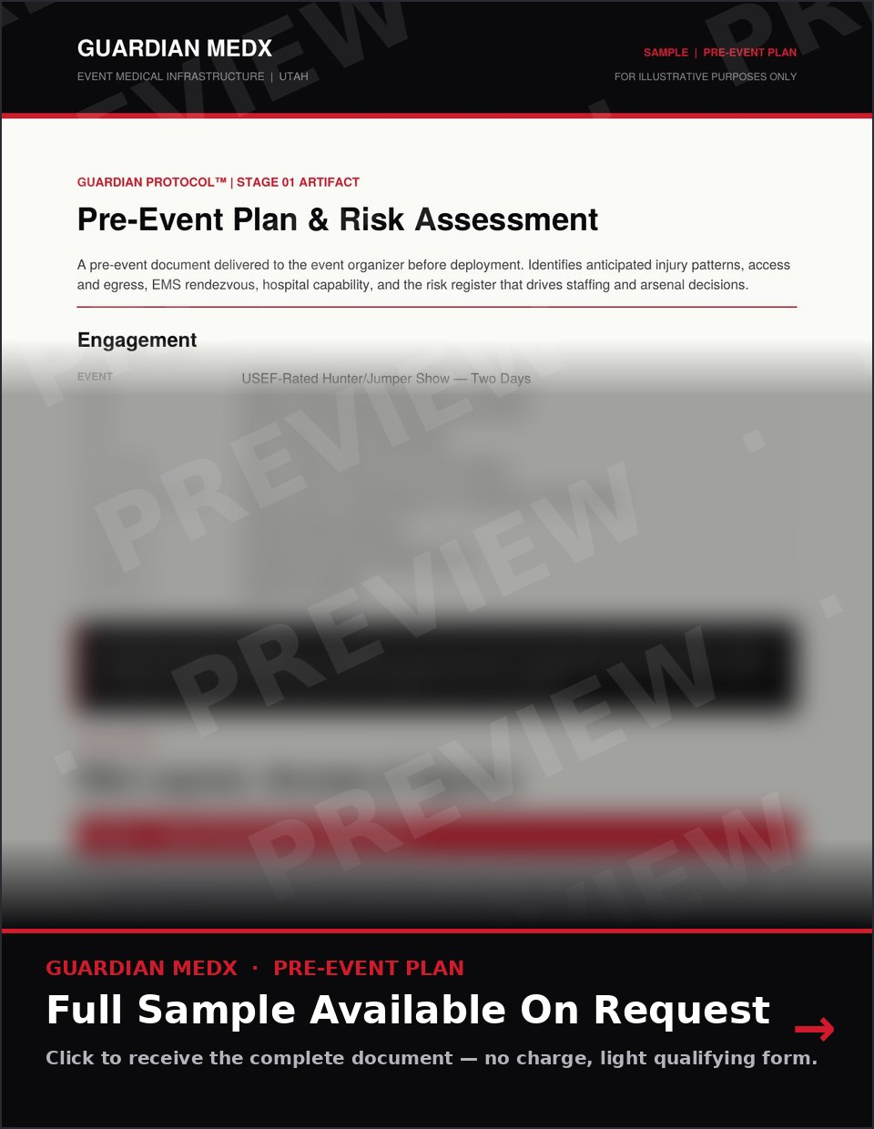 Pre-Event Plan & Risk Assessment — preview